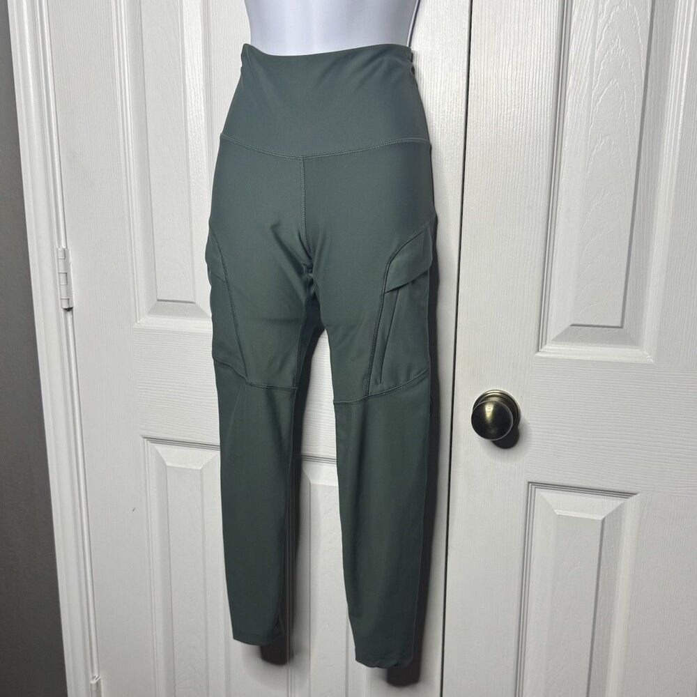 Small Old Navy Active Elevate Leggings Green Cropped Hi Rise Athletic EUC